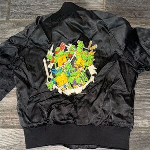 Kids Black teenage mutant Ninja Turtles Jacket small vintage 1990 2t 3t